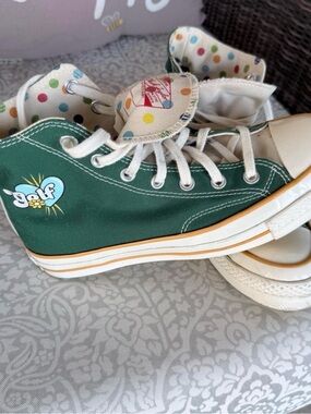 Converse - Women’s size 8 or Men’s size 6  High-Top Canvas  Polka Dot Lining